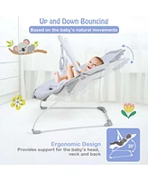 Costway Portable Baby Bouncer Vibration Infant Rocker Seat with Detachable Toy Bar