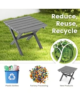 Costway Outdoor Folding Side Table Weather-Resistant Hdpe Adirondack Table