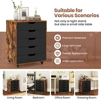 5 Drawer Chest Storage Dresser Floor Cabinet Organizer with Wheels