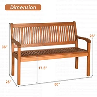 Costway 50'' Two Person Outdoor Garden Bench Loveseat Porch Chair