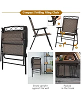 Costway 3 Pcs Bistro Conversation Patio Pub Dining Set