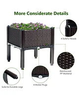 Costway Set of 4 Raised Garden Bed Elevated Flower Vegetable Herb