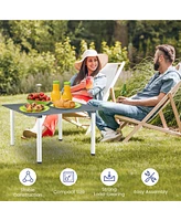 Gymax Folding Outdoor Camping Table w/ Carry Bag for Beach Picnic Bbq Camping Fishing