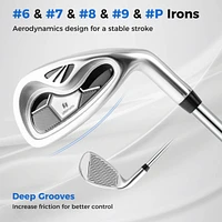 Costway Men's Complete Golf Clubs Package Set 10 Pieces Includes Alloy Driver