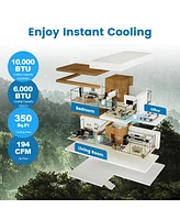 Costway 10000 Btu Portable Air Conditioner 4-in-1 Ac with Cool Fan Humidifier Sleep Mode