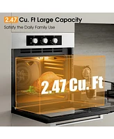 Costway 24'' Single Wall Oven 2.47Cu.ft Built-in Electric Oven 2300W w/ 5 Cooking Modes