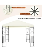 Costway 10'x10' Patio Gazebo Canopy Tent Steel Frame Shelter Patio Party Awning