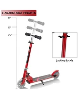 Costway Folding Aluminum 2 Wheel Kids Kick Scooter Adjustable Height Led Light Up