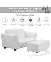 Costway White Kids Sofa Armrest Chair Couch Lounge Birthday Gift