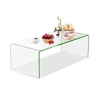 Costway Tempered Glass Coffee Table Accent Cocktail Side Table Living Room Furniture