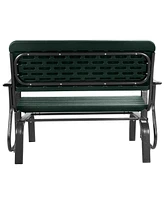 Costway Outdoor Patio Swing Porch Rocker Glider Bench Loveseat Garden Seat Steel