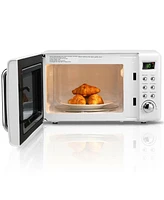 0.7Cu.ft Retro Countertop Microwave Oven 700W Led Display Glass Turntable