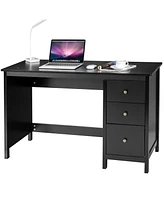 Costway 48" Home Office Desk with 3 Drawers Computer Desk Pc Laptop Workstation