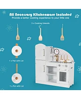 Kids Kitchen Play set Pretend Play Cooking Set w/Vivid Faucet & Telephone