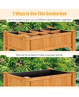 8 Grids Raised Garden Bed Elevated Planter Box Kit Wood