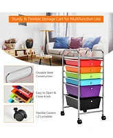 Costway 6 Drawer Rolling Storage Cart Tools Scrapbook Paper Office Organizer