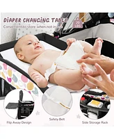 Costway Pack & Play Baby Diaper Changing Table 4 1 Portable Foldable with Mattress Carrying Bag