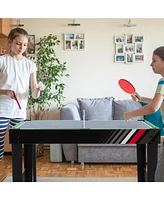 Costway 4-in-1 Combo Game Table 49" Foosball with Pool Billiards Air Hockey Table Tennis