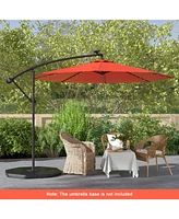 10 Ft Patio Solar Led 40 Lights Offset Umbrella Crank Cross Base