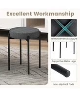 Bar Stools Set of 4 Home Upholstered with Metal Legs & Anti-slip Foot Pads Light