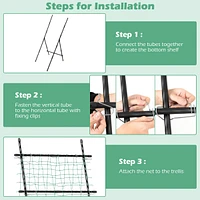 74" Garden Cucumber Trellis for Plant Climbing with Pe-Coated Frame, Trellis Net