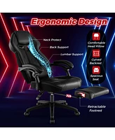 Adjustable E-Sports Racing Style Chair with Padded Headrest, Lumbar Support
