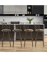 Costway Set of 2 24/30 Inch Adjustable Swivel Barstools Metal Dining Chairs