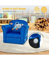 Kids Sofa Toddler Upholstered Armrest Chair withSolid Wooden Frame