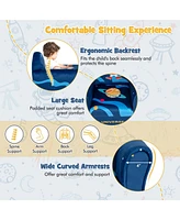 Kids Sofa Toddler Upholstered Armrest Chair with Solid Wooden Frame