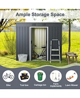 3.6' x 7.1' Outside Garden Storage Shed Tool House with Ground Foundation Frame