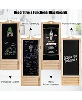 Costway 4-Panel Folding Divider Screen W/Chalkboard 5.7Ft Tall