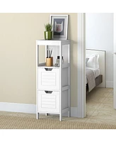 Costway Bathroom Wooden Floor Cabinet Multifunction Storage Rack Stand Organizer Bedroom