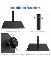 20'' Square Patio Umbrella Base Weighted 35 Lbs Outdoor Market Stand Footpads