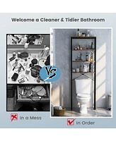 Costway 4-Tier Over the Toilet Storage Rack Freestanding Bathroom Organizer