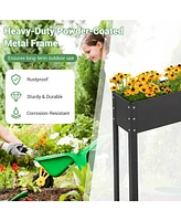 Costway 40" Raised Garden Bed with Legs Metal Elevated Planter Box Drainage Hole Backyard