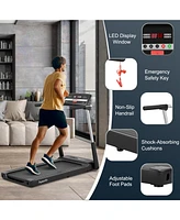 Costway 2.25HP Folding Led Treadmill Electric Running Walking Machine with App Control Gym