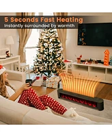 Costway 1400W Electric Baseboard Heater Convection Space Heater with Realistic 3D Flame