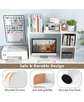 Desk Bookshelf Desktop Storage Organizer Display Shelf Rack Dorm Office