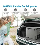 Costway 90 Qt Car Refrigerator Portable Travel Freezer w/ Compressor Dc 12/24V & Ac