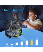 Costway 21'' Box Fan Portable Floor Fan Window Fan with 3 Speed Settings & Knob Control
