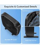 Costway 21'' Box Fan Portable Floor Fan Window Fan with 3 Speed Settings & Knob Control