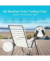 Patio Pp Folding Chair Adjustable Reclining 7-Level All-Weather Portable Outdoor