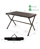 4-6 Person Portable Aluminum Camping Table Lightweight Roll Up