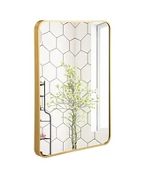 Costway 22''x 30''Bathroom Wall Mounted Mirror Aluminum Alloy Frame Decor