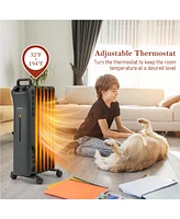 Costway 1500W Oil Filled Space Heater Electric Heater Adjustable Thermostat