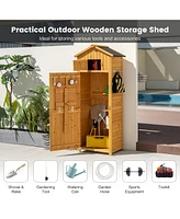 Garden Storage Shed Outdoor Lockable Storage Cabinet Tool Organizer with Shelves
