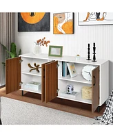 Buffet Server Sideboard Kitchen Storage Cabinet Cupboard with Shelves & 4 Doors