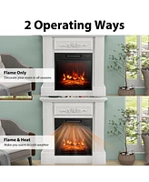 Costway 32'' Electric Fireplace Mantel Tv Stand Space Heater