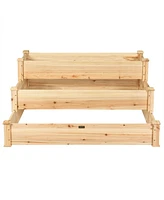 3 Tier Wooden Raised Garden Bed Planter Kit