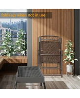 Costway Set of 4 Patio Folding Sling Chairs Steel Textilene Camping